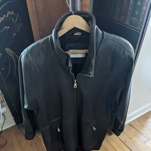 Vintage Y2K Andrew Marc Additions  Brown Leather Car Coat